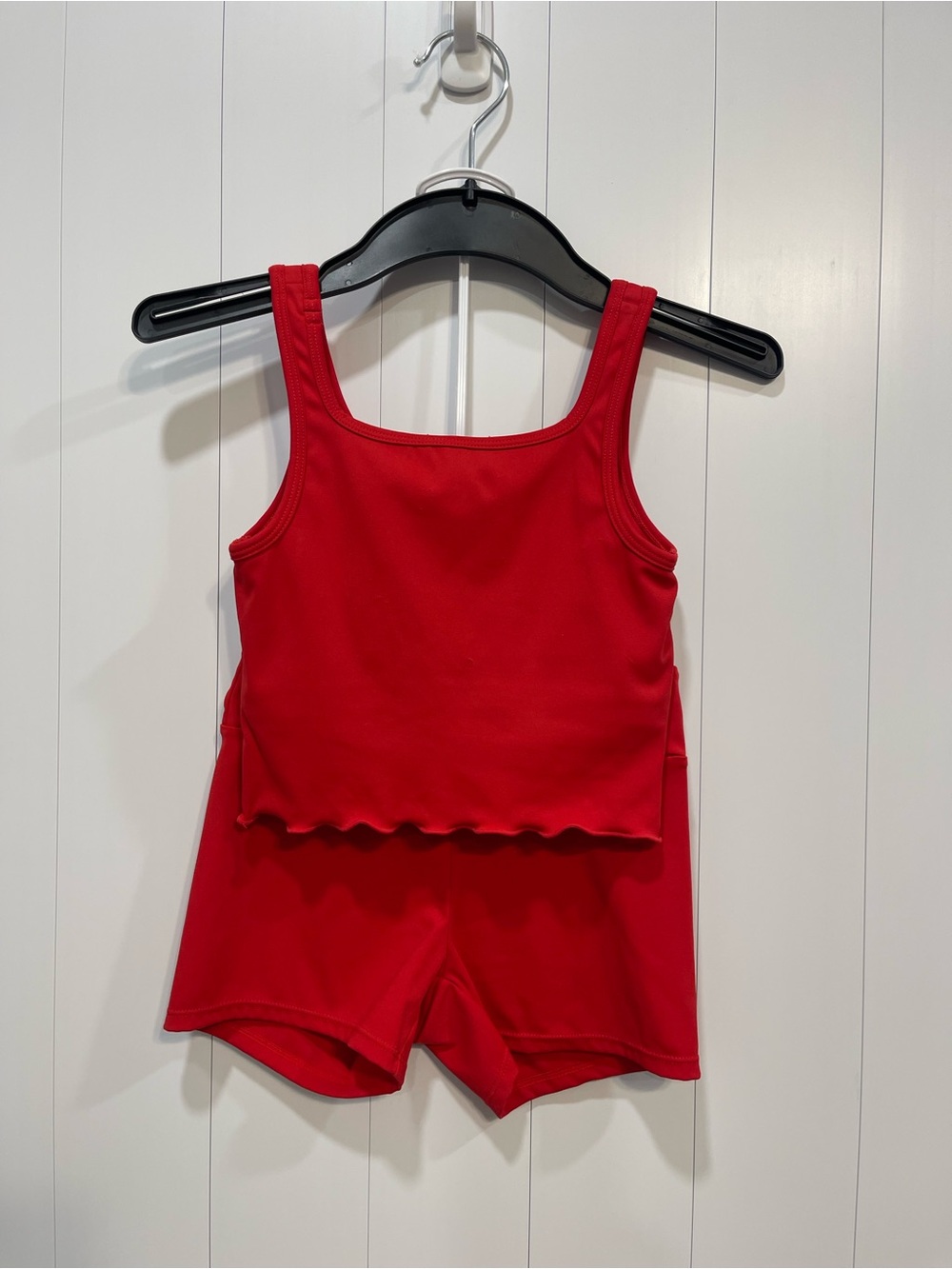 Purple Pixies convention athletic Girls' Red Dance Tank Top & Shorts Set child M